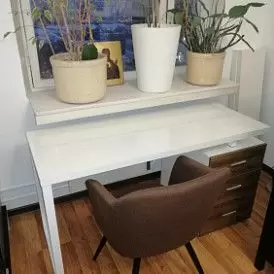 Стол письменный Endeavor, белый/орех