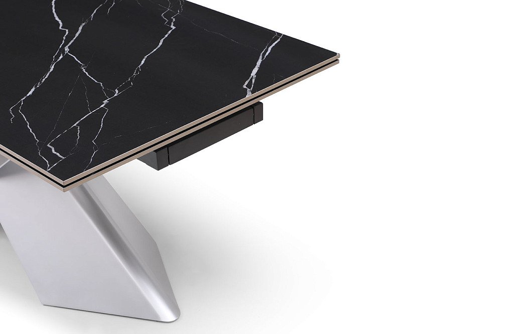 Стол раскладной Armanda 160-240, черная керамика/серебро - фото 7