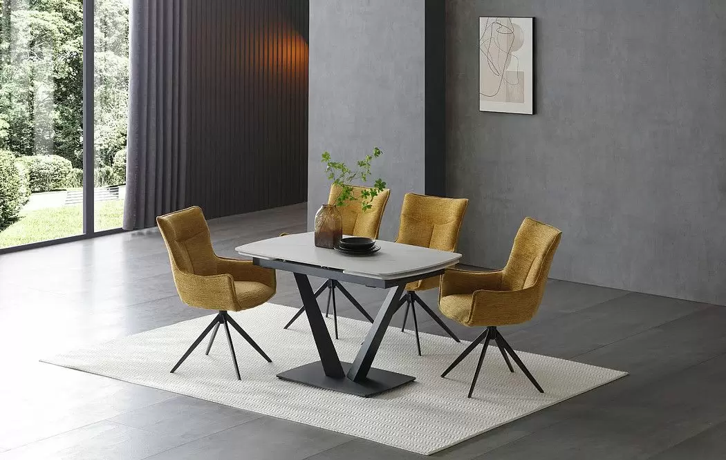 Стол раскладной Livorno 120-180, керамика "каррарский мрамор" - фото 4