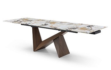 Стол раскладной Portofino 180-260, светлая керамика/орех