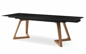 Стол раскладной Sorrento 160-220, черная керамика/ясень