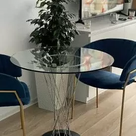 Стол Cyclone Ice (70), стекло/черный