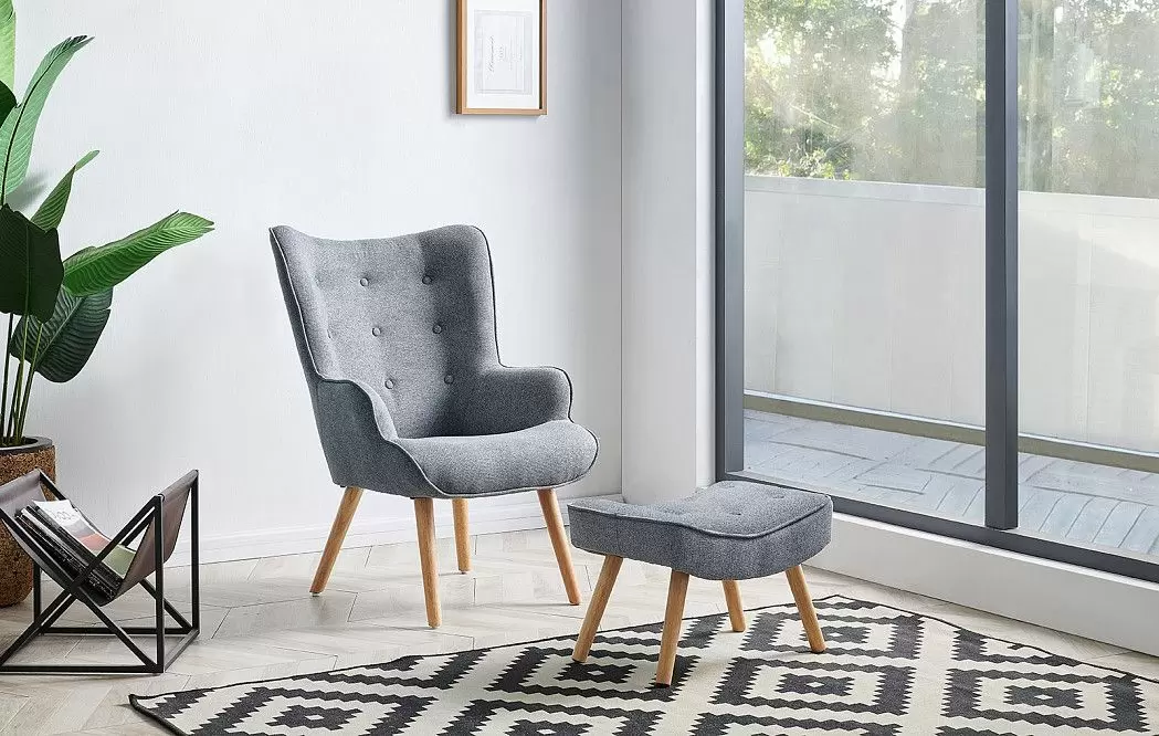 Оттоманка Hygge Classic, серый/натуральный - фото 2