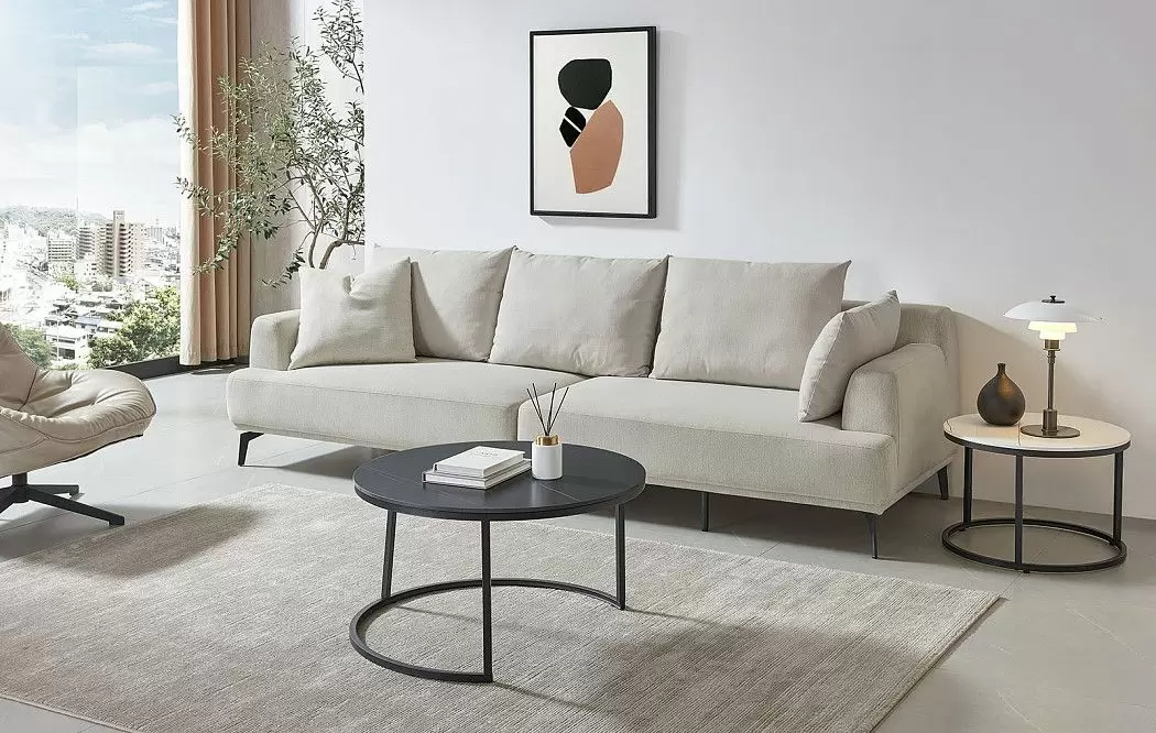 Набор из 2-х столов журнальных Nocturne, черная/белая керамика - фото 2