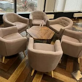 Диван Florence 2-х местный, темно-серый/цветные пуговицы