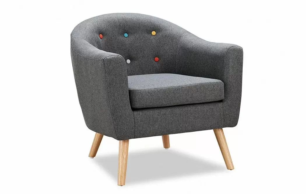 Кресло Florence, темно-серый/цветные пуговицы