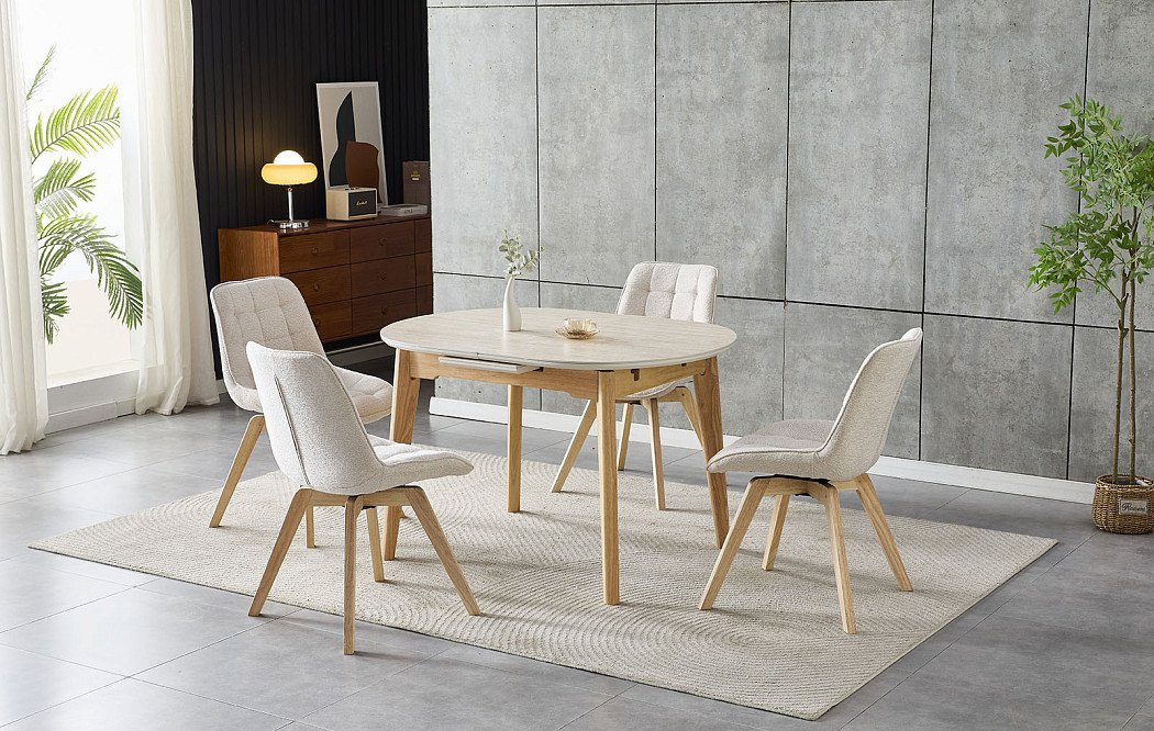 Стол раскладной Elsa 120-150, керамика травертин - фото 11