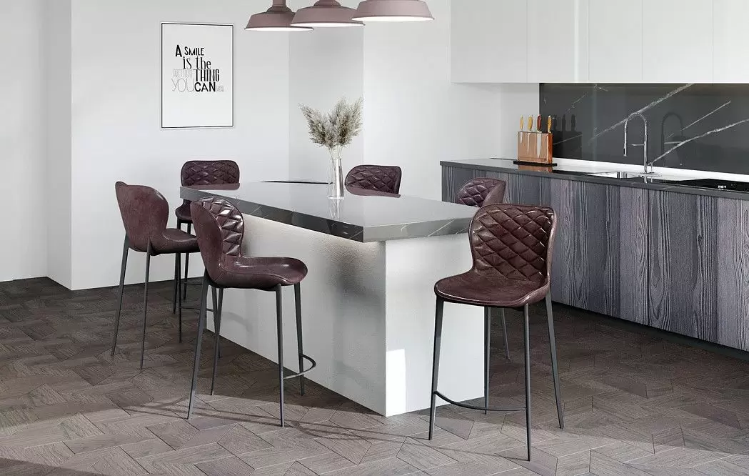 Стул полубарный Peggy (65), глянцевый шоколад/черный - фото 2