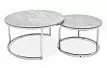 Набор из 2-х столов журнальных Nocturne, серая керамика/серебро