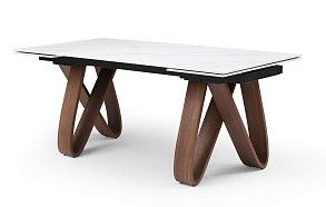 Стол раскладной Lido 200-300, белая керамика/орех Стол раскладной Lido 200-300, белая керамика/орех