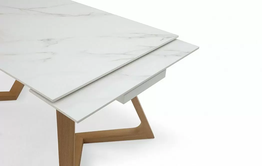 Стол раскладной Sorrento 160-220, белая керамика/ясень - фото 12