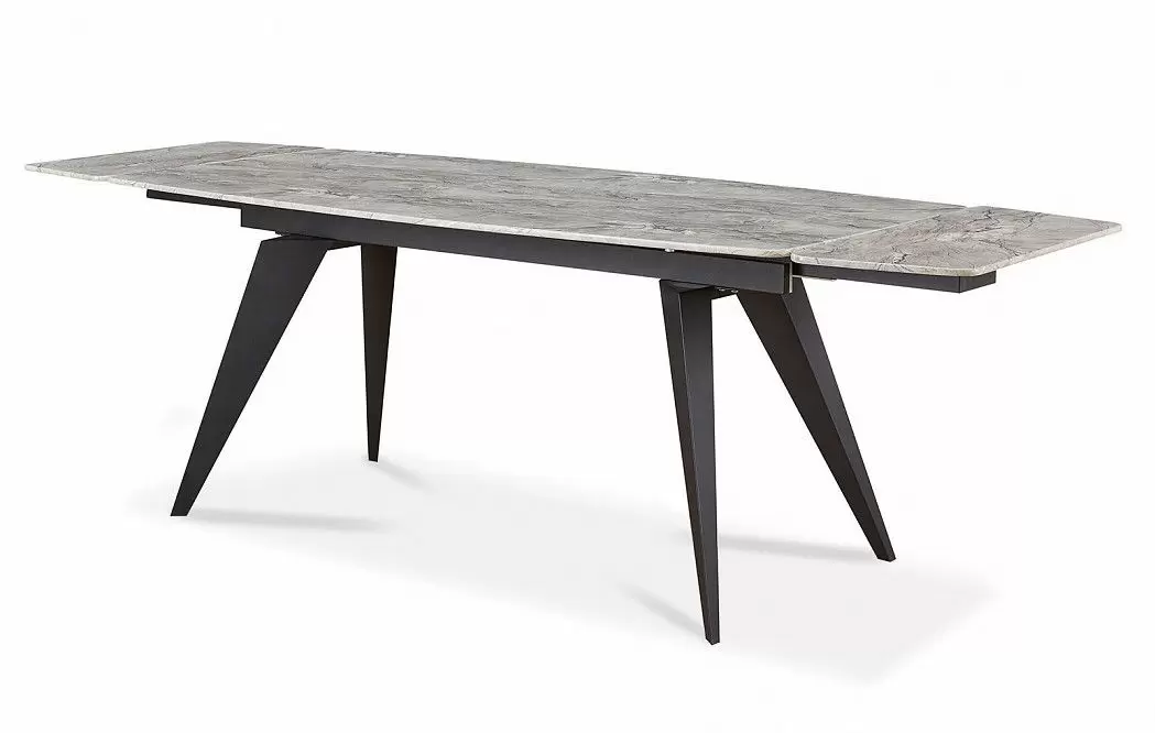 Стол раскладной Ramses 160-230, серый мрамор/черный