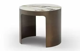 Стол журнальный Como (58), белая керамика/бронза